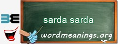 WordMeaning blackboard for sarda sarda